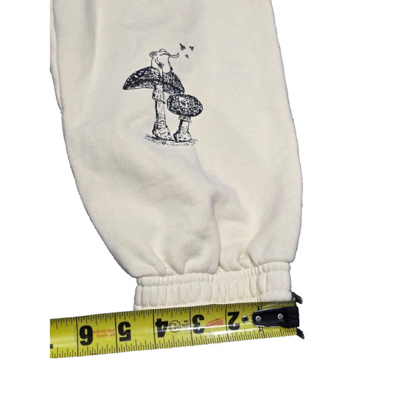 Aritzia Sweatpants Y2K TNA Graphic Cozy Fleece Cream 2XS A003777 - Picture 11 of 13